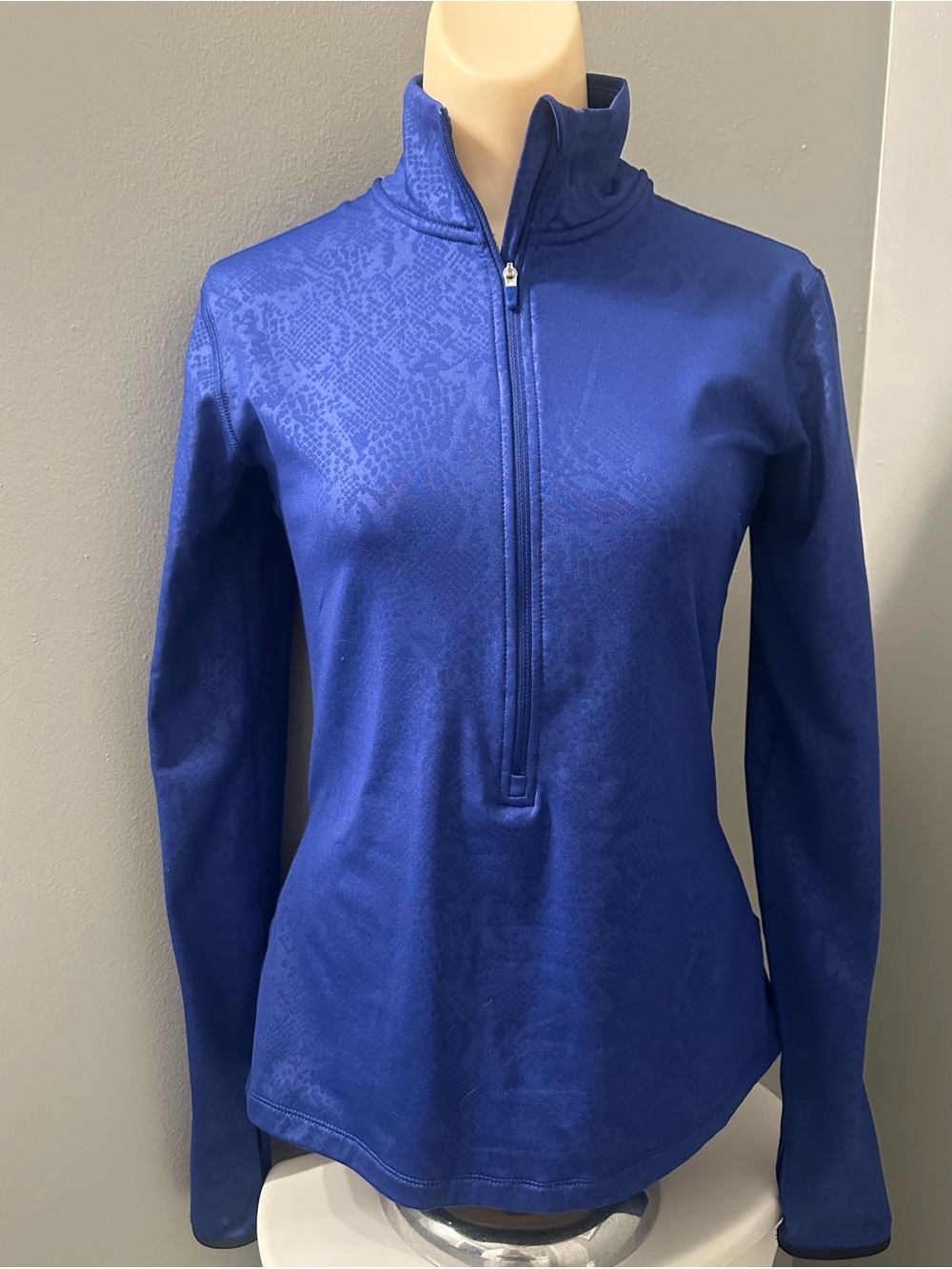 Nike Women's Deep Blue Quarter-Zip Long Sleeve Top